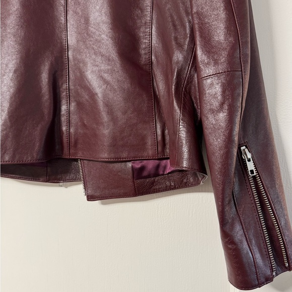 Italic Lou Burgundy Leather Jacket - Picture 8 of 12